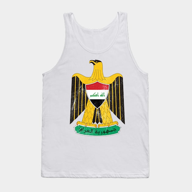 Iraq // Faded Vintage Style Flag Art Design Tank Top by DankFutura